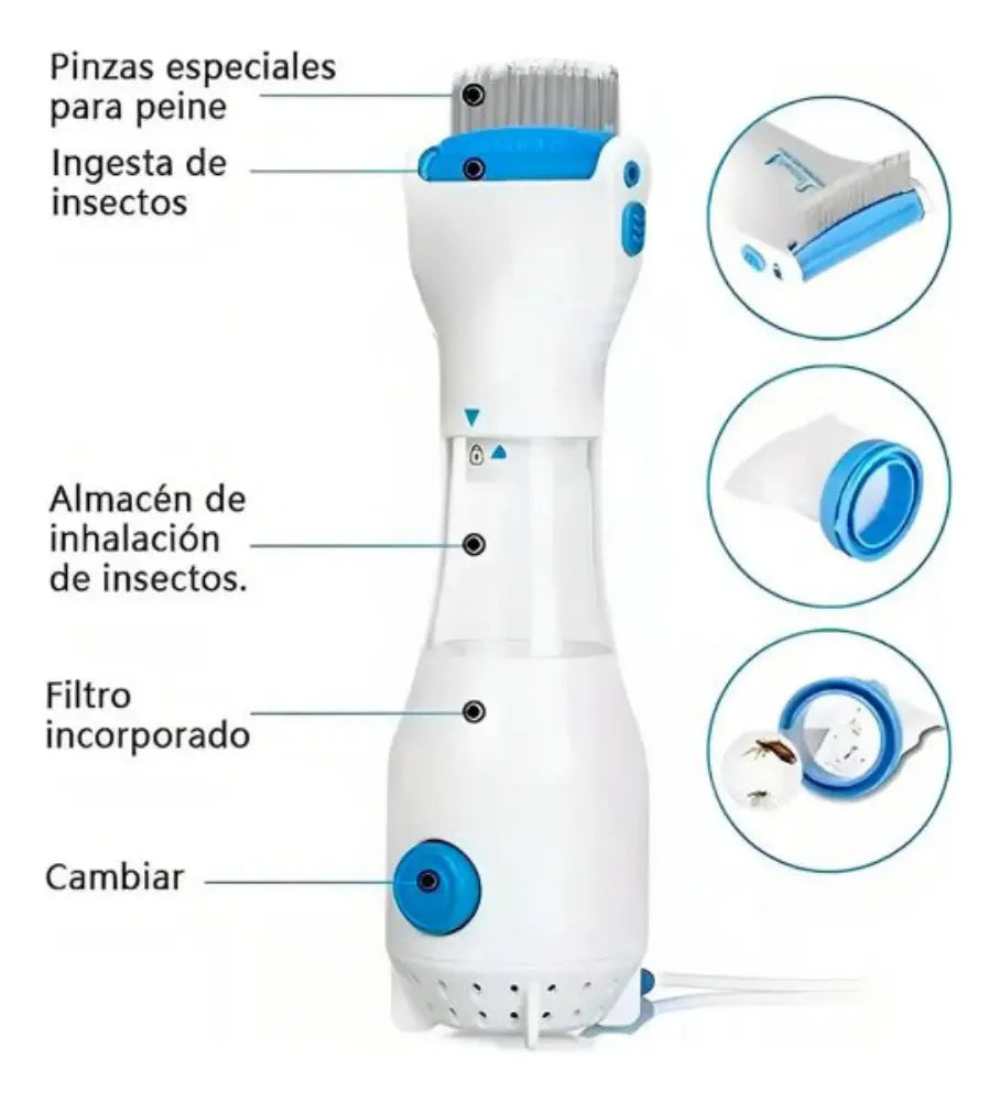 Cepillo Aspirador Mata Piojos